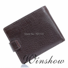 New Arrival FREE SHIPPING Classic Men Gentlemen Coffee Real Genuine Leather Bifold Clutch Wallet ID Credit