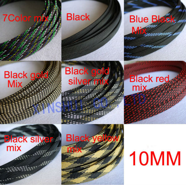 Braided Expandable Cable Loom Auto Harness Wire Sleeving Sheathing 5m MANY SIZES 