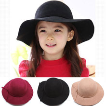 New Fashion Children Baby Boys Girls Summer Sun Hats Vintage Retro Wool Fedoras Wide Sun Beach Cap Hats For Children 2-7 Years