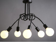 Black & white E27 with bulbs Pendant lamp vintage personality modern brief led ceiling light