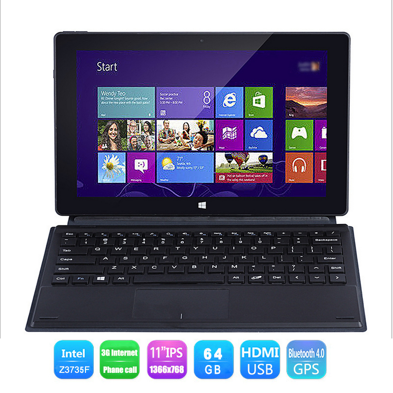 11 inch dual OS 3G phone call tablet windows android quad core Intel Z3735F IPS 1366