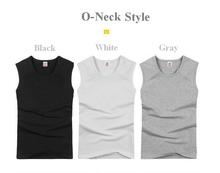 Fashion Brand Men s 100 Cotton O Neck Tank Tops Summer Male Sleeveless V Neck Vest