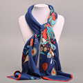 Women New Arrival Fashion 100 100 Big Size Square Silk Scarves Brand Style Flower Girl Wraps