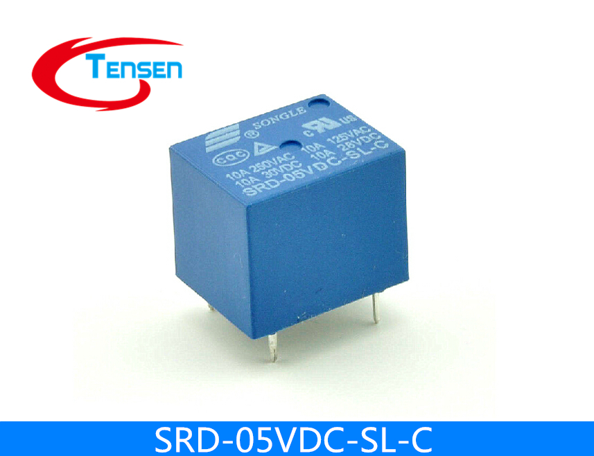 10PCS lot 5V DC SONGLE Power Relay T73 5V SRD 05VDC SL C PCB Type In