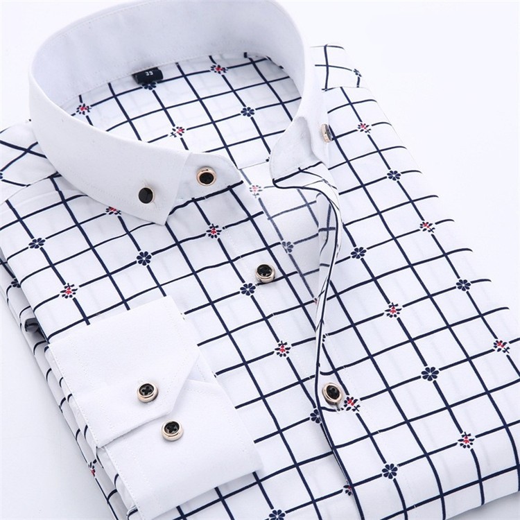 Men Dress Shirt 2016 Spring New arrival Button Down Collar High Quality Long Sleeve Slim Fit Male Business Shirts M-5XL YN02612