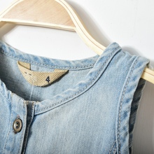 2016 spring summer brand style infant girl denim one piece dress kids sleeveless catimini children jeans