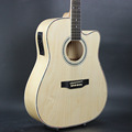 Electro Acoustic Electric Folk Pop Flattop Guitar 41 Inch Guitarra 6 String Basswood White Light Built