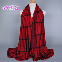 Free shipping Lady Women Neck Warm font b Tartan b font Grid Pashminas Reversible Shawl Scarf
