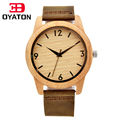 Wooden Watches Quartz Movement Wristwatches Genuine Leather StrapBamboo Watch Case For Men And Women Bracelet Creative