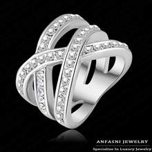 Latest Design Brand Ring Real Platinum Plated Genuine SWA Stellux Austrian Crystal Luxury Diamante Lighter Ring For Women