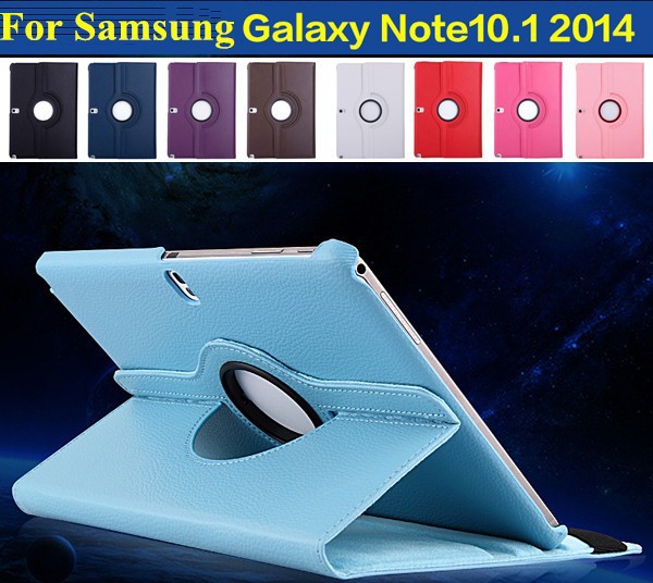 360 degree roating PU Leather Cover Case for Samsung Galaxy Note 10.1 inch (1)