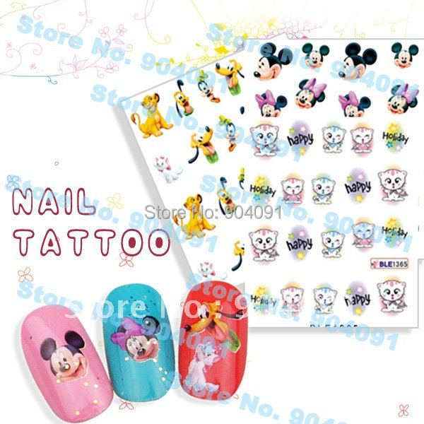 WHOLESALE 90SEEET LOT Nail Sticker Nail Art Stick Patch Cartoon Series Nail Tattoo For Fingernail Desgin