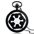 Antique Style Star Wars Galactic Empire Badge Quartz Pocket Watch Penadnt Chain Necklace Wheel Boys Men