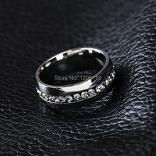 HOTsale Fashion top nice new pretty smooth full rhinestone silvery women Stainless steel Ring fashion rings