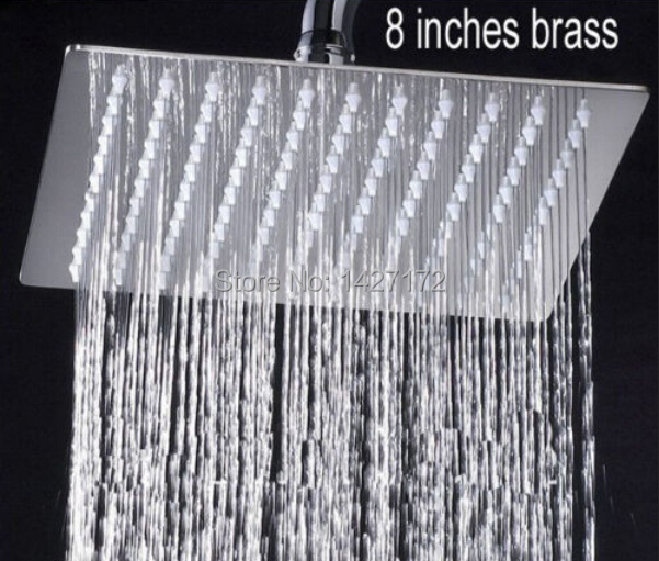 Modern New Bathroom Wall Mounted Chrome Brass Square Rain Shower Head 8