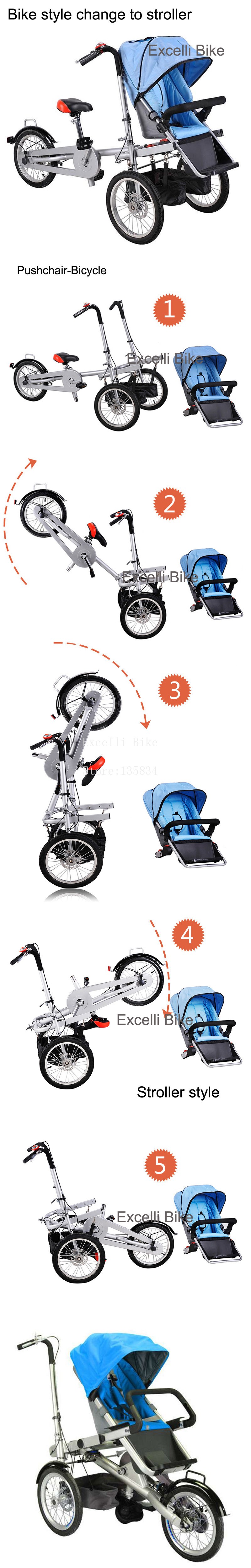 H02-Taga Pushchair-Bicycle Folding Taga Bike 16inch Mother Baby Stroller Bike baby stroller 3 in 1 Convertible Stroller Carriage stroller