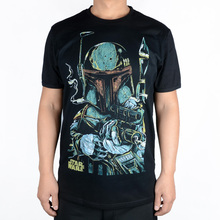 T-shirt 2015 Spring And Summer Star Wars Boba Fett Sketch George Lucas Contton Men Casual T shirts Fashion Short Sleeve T-shirt