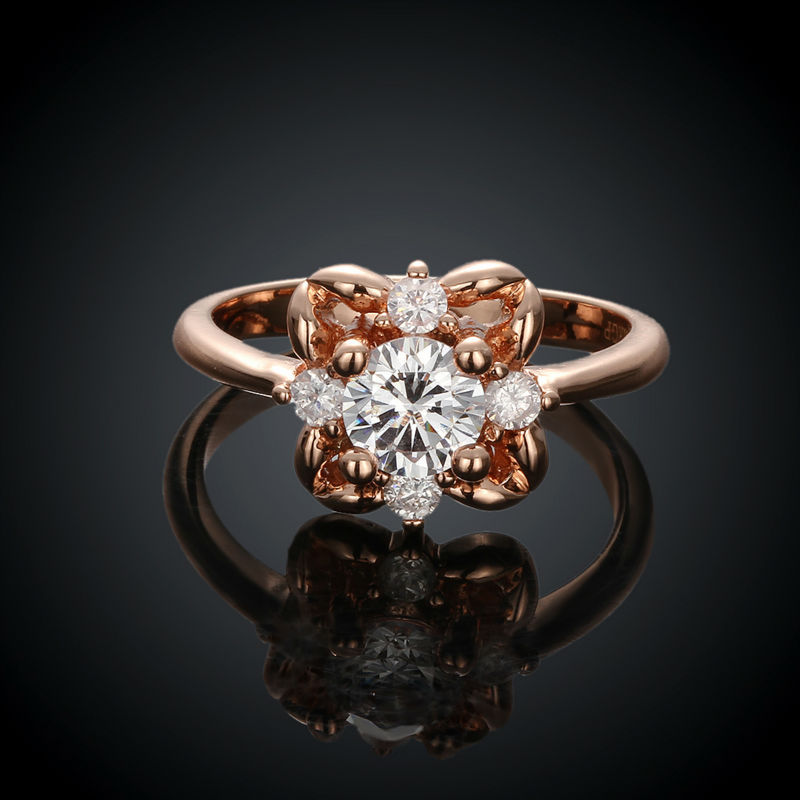 Fashion Unique Women Wedding Jewelry 18k Rose Gold Gem Zircon Crystal ...