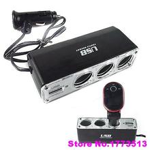 12V 3 Way Car Cigarette Lighter Power Spliter Sockets USB DC Adapter ChargerPopular Product 4KIC
