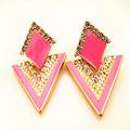 New Arrival Luxury Triangle Crystal Stud Earring For Women Vintage Fashion Gold Plated Earrings Summer Jewelry