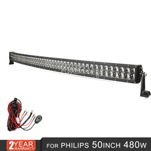 480w 50 inch curved Led work Light Bar For Philips
