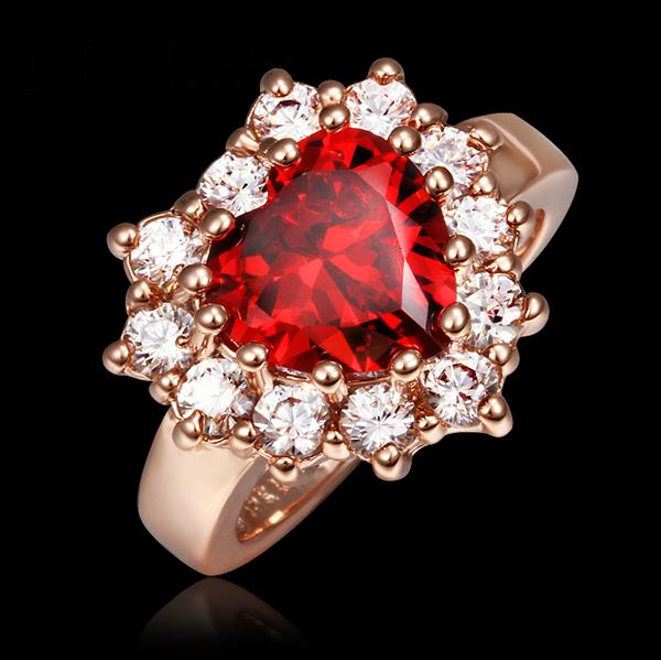 R397 2015 New Ruby Jewelry 18K Gold Ring Fine Jewelry Wedding Rings For Women anillos bague