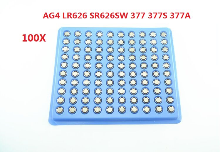 Free shipping 100x AG4 LR66 SR66 377 LR626 SR626 626 377A 3778 Watch Cell Button Battery