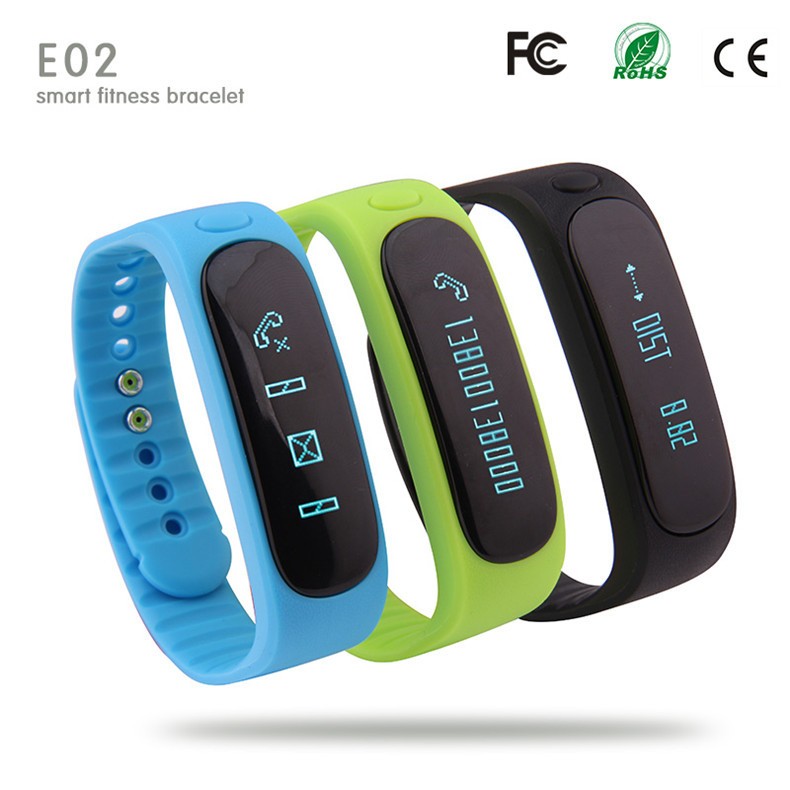 E02 Smartband Smart Bracelet Wristband Fitness Tracker Bluetooth