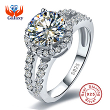 90% OFF!!! 100% 925 Sterling Silver Ring 1 Carat Round CZ Diamond Zircon Wedding Rings For Women RING SIZE 4 5 6 7 8 9 10 YH001