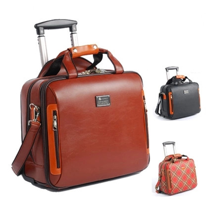 High Quality Luggage mat bolo 16Inch Commercial Leather Trolley
