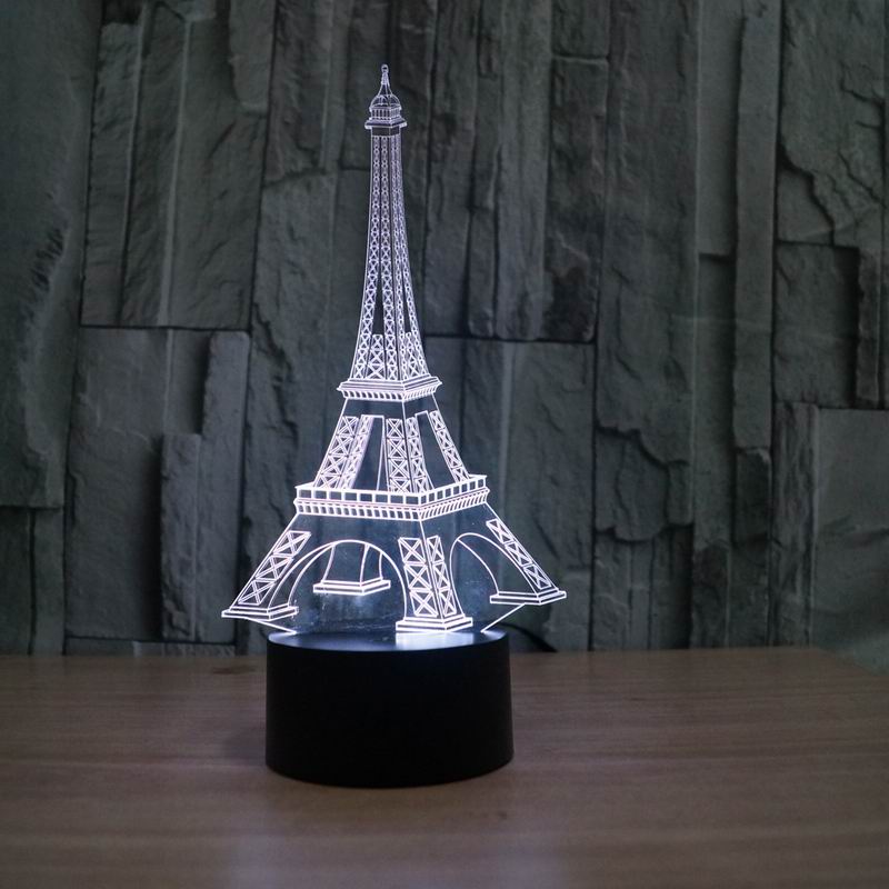3D illusion Eiffel tower  shape LED desk lamp as gift free shipping  JC-2821