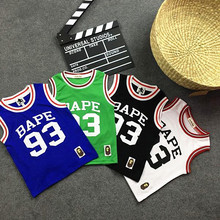 2016 summer new bape kids Letter digital jersey Cotton short sleeved shirt kd 8 baby boys