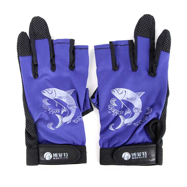 1Pair Men s Skidproof Resistant 3 Cut Finger Anti Slip Rod Sports Gloves Free Shipping