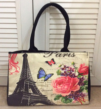 printing Eiffel Tower women bag European and American leisure canvas shoulder bag ancient women bag women messenger bag