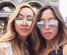 2016 New Cat Eye Aviator Sunglasses Women’s Vintage Brand Designer Mirror Sun Glasses Oculos De Sol Feminino Free Shipping
