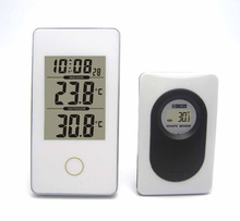 Modern Simple Style Wireless Weather Station White Indoor Outdoor Digital Thermometer Snooze/Alarm Wired Temperature Detector