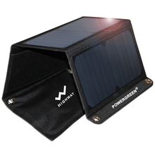 Portable Solar Charger 21 Watts Double USB Ports PowerGreen Solar Power Bank Folding Solar Panel for Mobile Phone