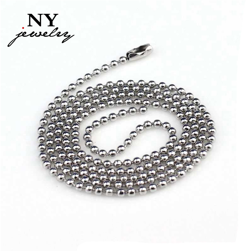 10pcs lot wholesale stainless steel ball chain necklaces for pendants DIY jewelry free shipping