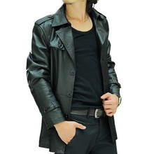 Spring Male Plus Size Genuine Leather Clothing Male Medium-long Slim Genuine Leather Trench Autumn And Winter Leather Coat
