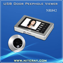3.0 ” pulgadas de pantalla LCD cámara de vídeo puerta mirilla de la cámara de la puerta con soporte de campana detección de movimiento y 160 Degree gran angular