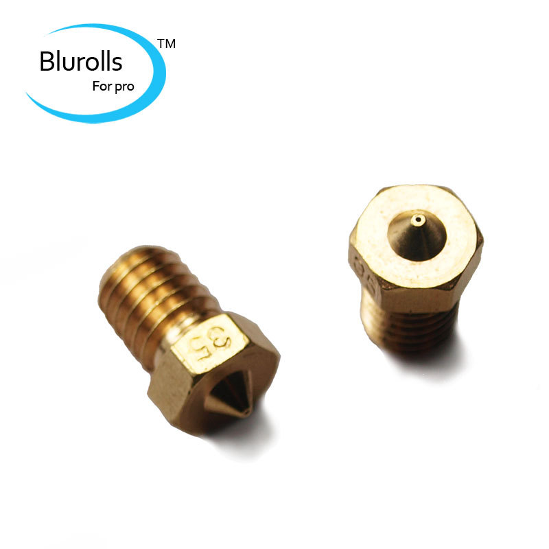 3d printer accessory parts diy brass e3d v6 nozzle 0 35mm1 75mm filament e3d v6 hotend