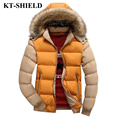 High Quality Winter Warm Men Jacket Parkas Thickening Fur collar Down Cotton Jacket Outerwear Casual Hooded