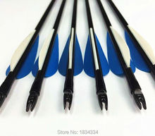 6Pcs spine 400 High quality fiber glass arrow shooting archery TPU feather arrow for bow,30 inch hunting and competition arrow