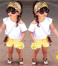 Girls clothes suits T shirt skirt suit European style fashion lace flower bow pants suit children