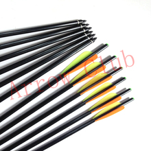 12pcs free shipping 34cm hunting archery bow arrow with arrow tips arrow broadhead fiberglass crossbow arrow