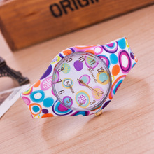 New High Quality Quartz watch Wrist Watches Women Girl Watch top brand luxury Silicone Printed Flower