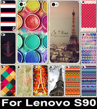 Popular Aztec Tribal Totem Palette Eiffel Tower Painting Case Cute Colored Drawing Hard Plastic For Lenovo S90 Cell Phone Cover