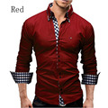 New Men s Shirts Casual Slim Long Sleeve Formal Business Fit Male Shirt Plaid Shirts Clothes