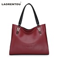 LAORENTOU Brand Fashion Cowhide Leather Women s Handbags Luxury Red Black Shoulder Bag Larger Capacity Women