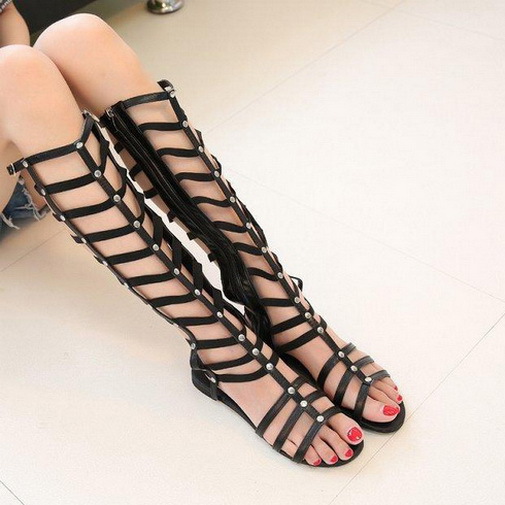 ... -Gladiator-Women-Flat-Sandals-Rivets-Cover-Heel-Solid-Shoes-Women.jpg